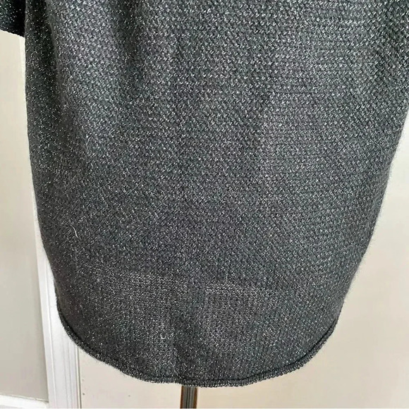 Joie Jolena Wool Cashmere Poncho Sweater XS Black Silver Metallic Shimmer Knit - Picture 15 of 16